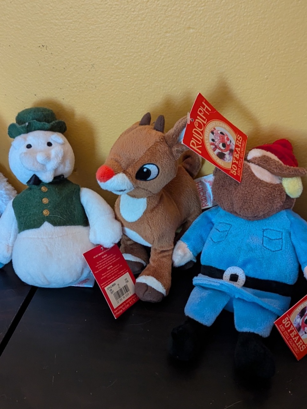 Set of 5 Rudolph the Red-Nosed Reindeer 50 Years & Glowing Plush Toys RARE NWT